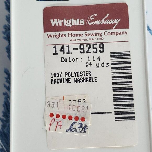 Vintage Spool Fridge Perma Trim Mid Blue Tassel 14 Yds Wright Retro - Picture 3 of 3